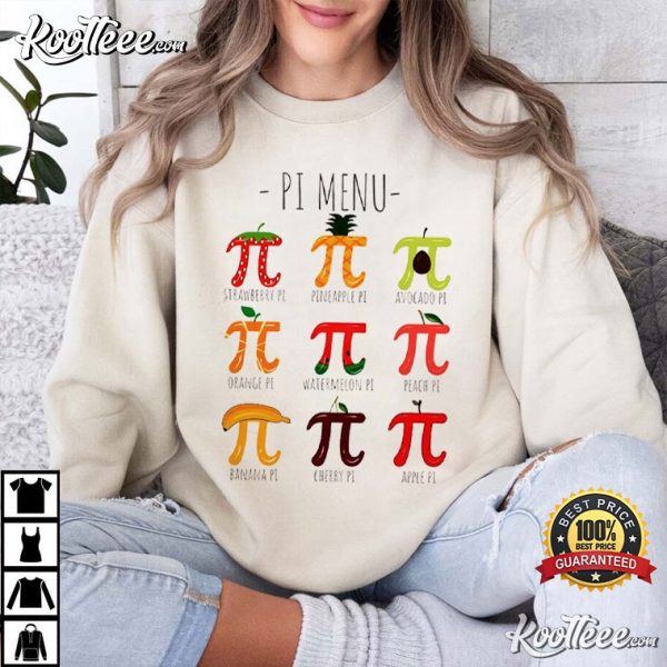 Pi Menu Pi Day Math Teacher Gift T-Shirt