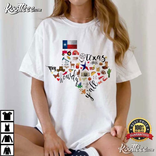 Texas Favorite State Map Cowboy Western Gift T-Shirt