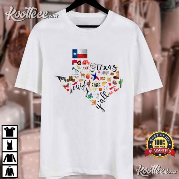 Texas Favorite State Map Cowboy Western Gift T-Shirt