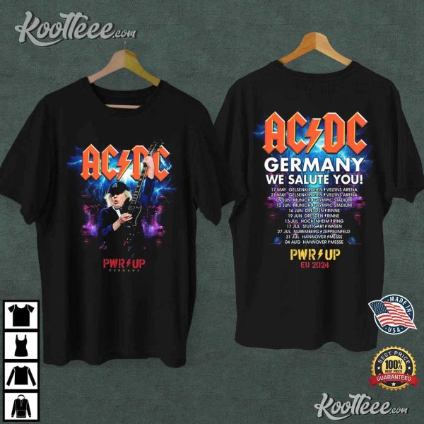 ACDC PWR Up EU 2024 Tour Germany We Salute You T-Shirt