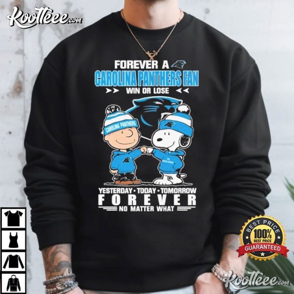 Carolina Panthers Fan Forever No Matter What Snoopy T-Shirt