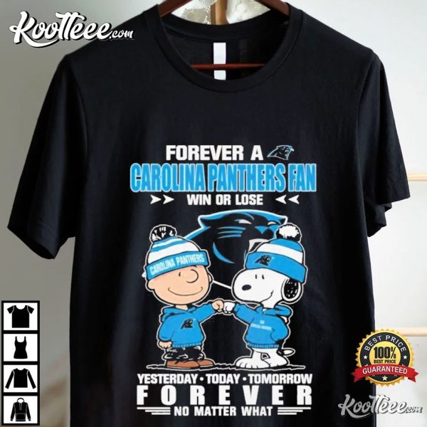 Carolina Panthers Fan Forever No Matter What Snoopy T-Shirt