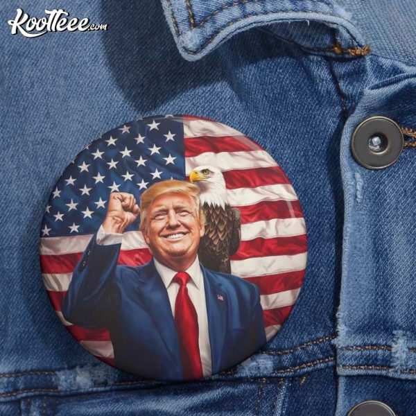 President Trump American Flag MAGA Pin Button