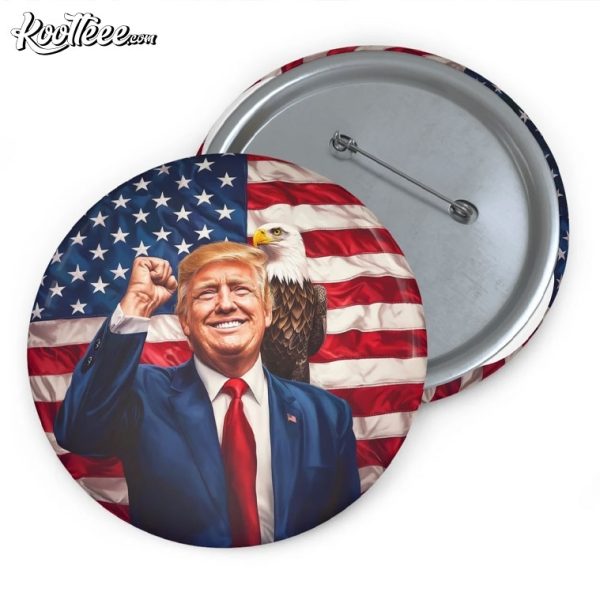 President Trump American Flag MAGA Pin Button