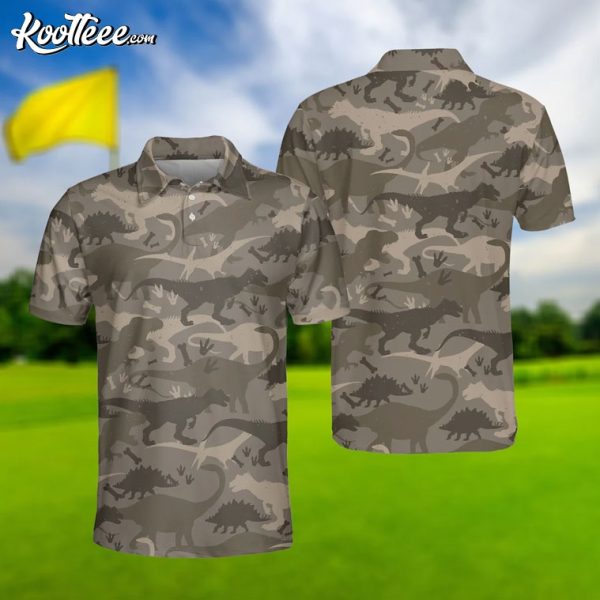 Dinosaur Lover Gift Golf Polo Shirt