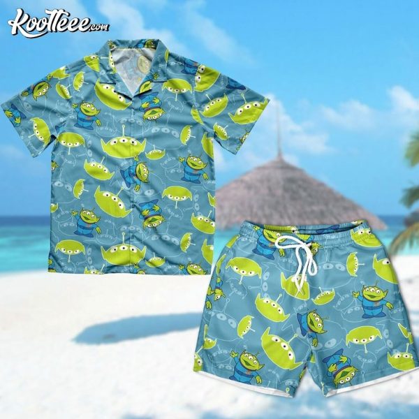 Toy Story Aliens Little Green Men Hawaiian Shirt And Shorts