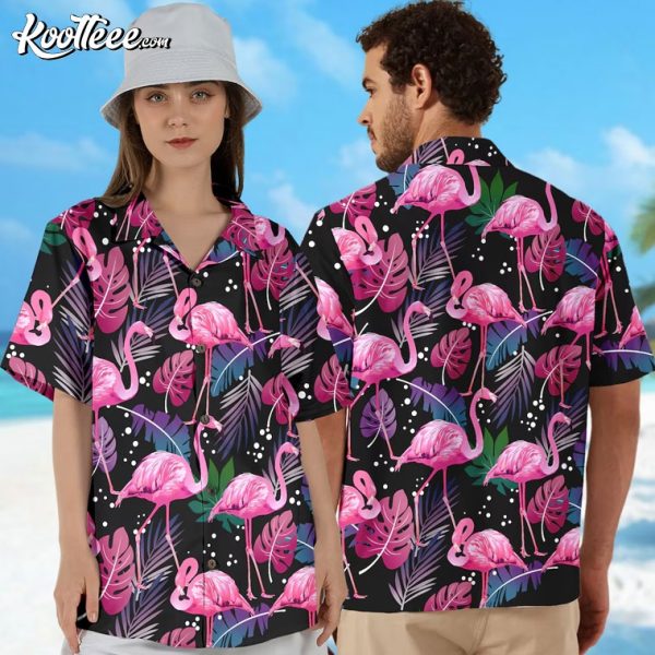 Flamingo Tropical Beach Hawaiian Shirt And Shorts