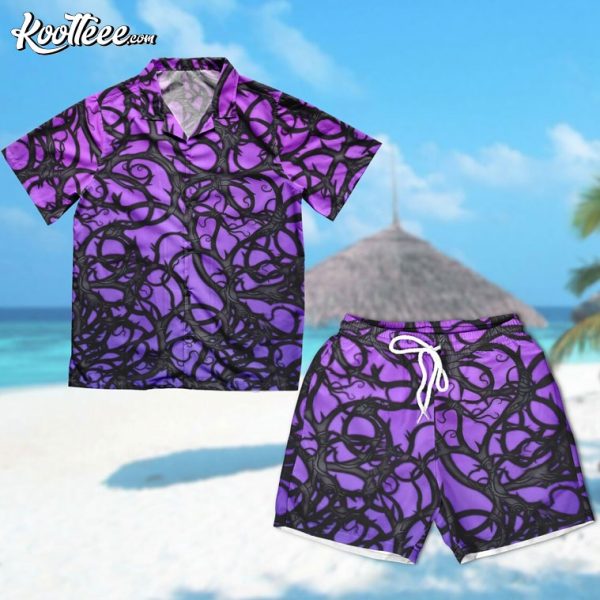 Maleficent Sleeping Beauty Thorns And Vines Hawaiian Shirt And Shorts