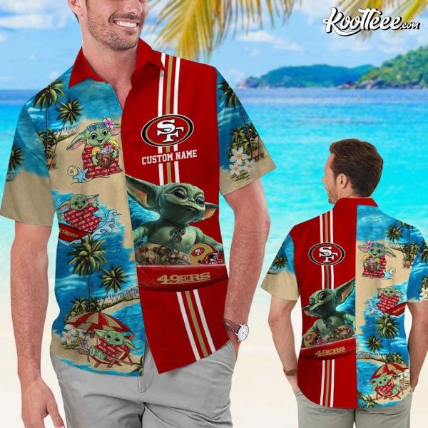 Custom San Francisco 49ers Baby Yoda Hawaiian Shirt And Shorts