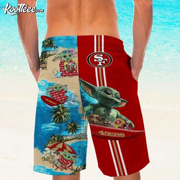 Custom San Francisco 49ers Baby Yoda Hawaiian Shirt And Shorts