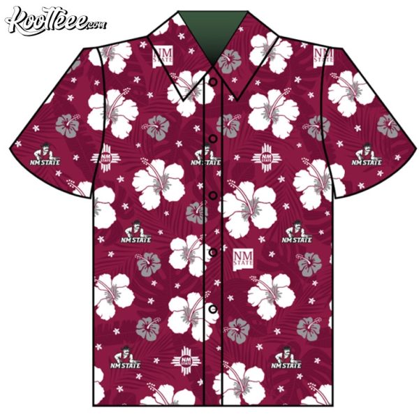 New Mexico State Aggies Hibiscus Hawaiian Shirt