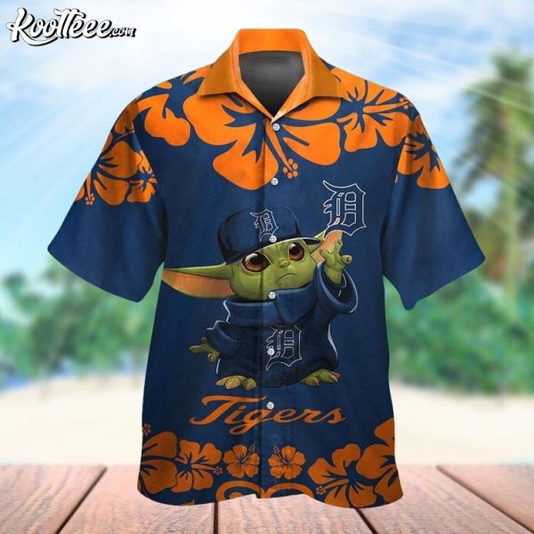 Detroit Tigers Star Wars Baby Yoda Hawaiian Shirt