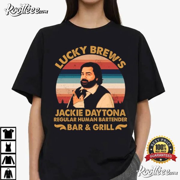 Lucky Brews Jackie Daytona Bartender Retro 90s T-Shirt