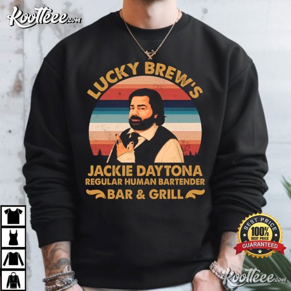 Lucky Brews Jackie Daytona Bartender Retro 90s T-Shirt