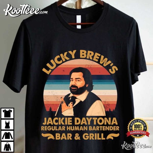 Lucky Brews Jackie Daytona Bartender Retro 90s T-Shirt