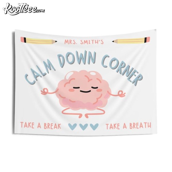 Calm Down Corner Meditation Classroom Wall Tapestry