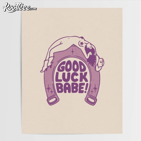 Good Luck Babe Retro Cowgirl Art Poster