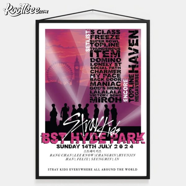 Stray Kids BST Hyde Park Set List Print Poster