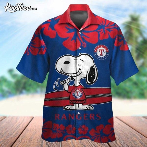 Texas Rangers Snoopy Tropical Hawaiian Shirt