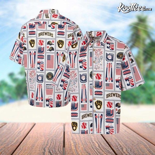 Milwaukee Brewers Americana Hawaiian Shirt