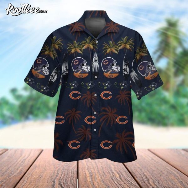 Chicago Bears Paradise Palms Hawaiian Shirt