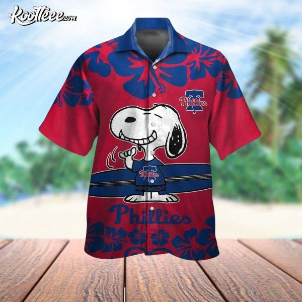 Philadelphia Phillies Snoopy Island Retreat Hawaiian Shirt