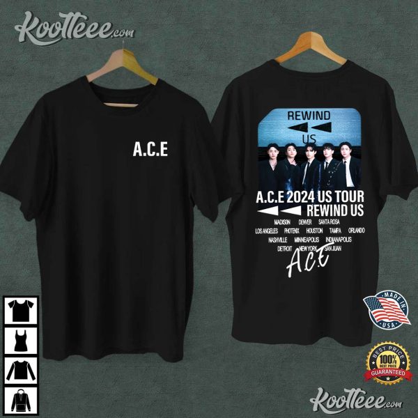 ACE Kpop 2024 Us Tour Rewind Us T-Shirt