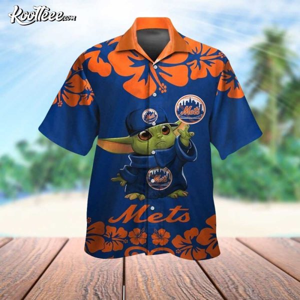 New York Mets Star Wars Baby Yoda Hawaiian Shirt