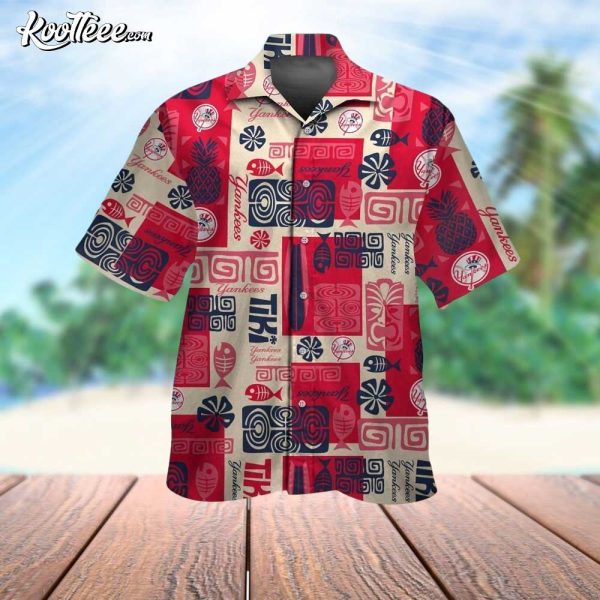 New York Yankees Patchwork Hawaiian Shirt