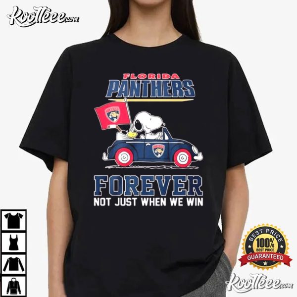 Florida Panthers Forever Peanuts Snoopy And Woodstock On Car T-Shirt