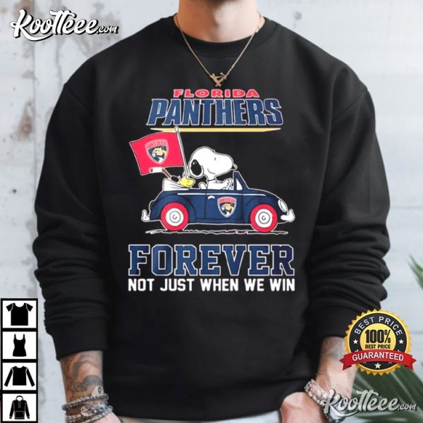 Florida Panthers Forever Peanuts Snoopy And Woodstock On Car T-Shirt