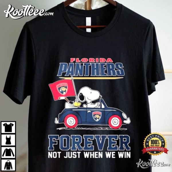 Florida Panthers Forever Peanuts Snoopy And Woodstock On Car T-Shirt