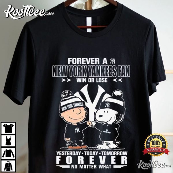 New York Yankees Fan Forever Peanuts Snoopy And Charlie Brown T-Shirt