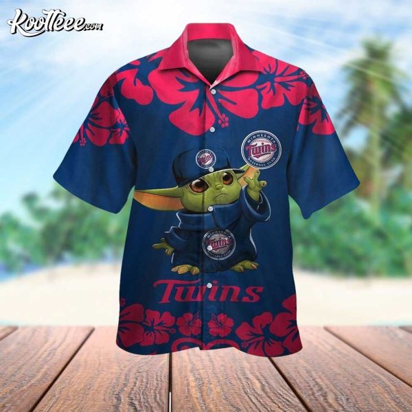 Minnesota Twins Baby Yoda Tropical Hawaiian Shirt