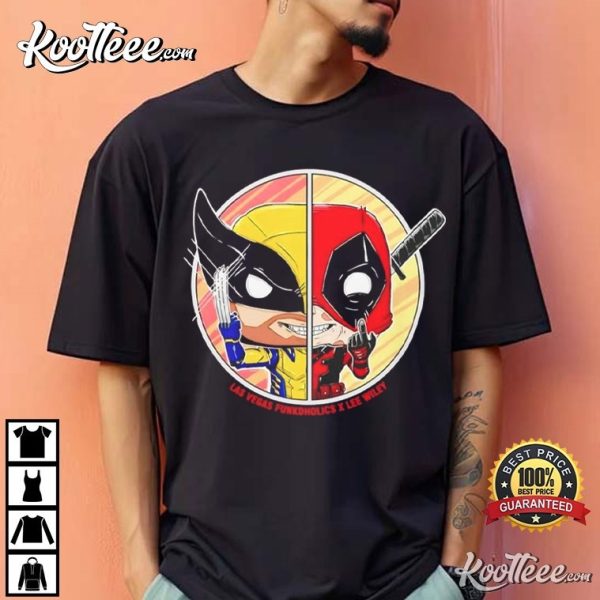 Deadpool Wolverine Las Vegas Funkoholics X Lee Wiley T-Shirt