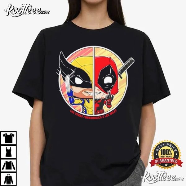 Deadpool Wolverine Las Vegas Funkoholics X Lee Wiley T-Shirt