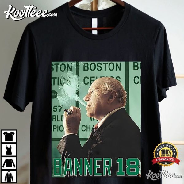 Red Auerbach Smoking Boston Celtics Banner 18 T-Shirt