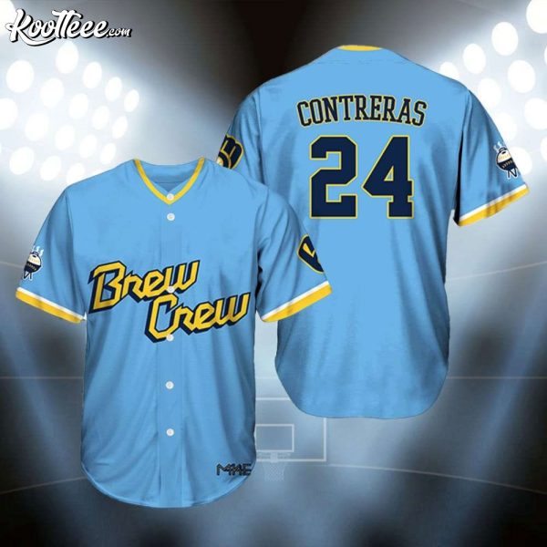 Brewers William Contreras 24 Brew Crew Baseball Jersey