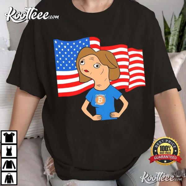 Shitcoins Bitcoins USA Flag Art T-Shirt