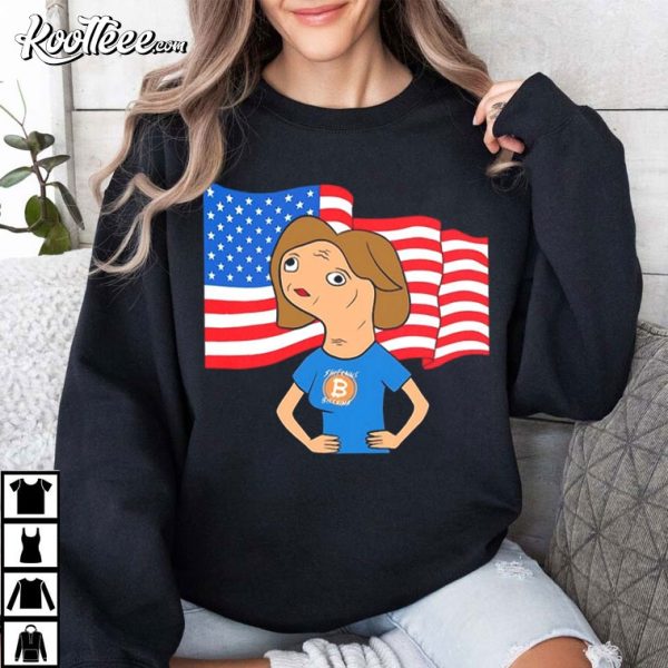 Shitcoins Bitcoins USA Flag Art T-Shirt