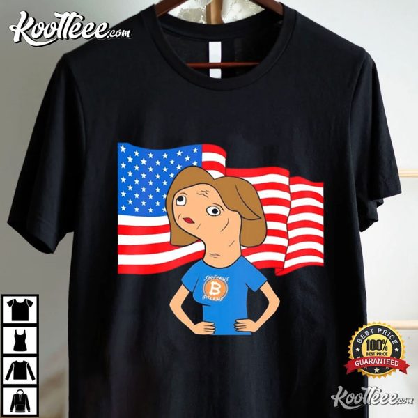 Shitcoins Bitcoins USA Flag Art T-Shirt