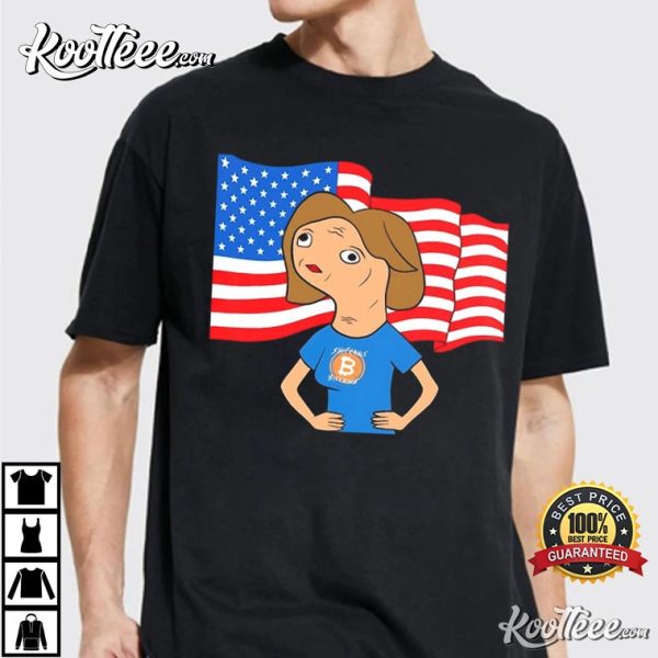 Shitcoins Bitcoins USA Flag Art T-Shirt