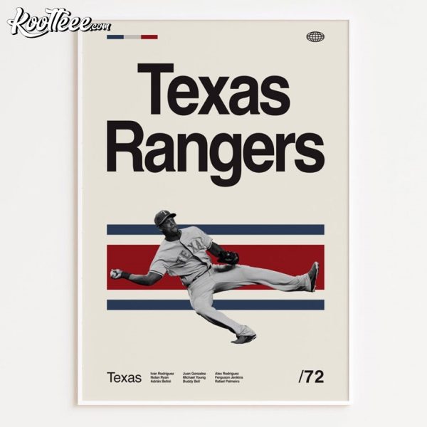 Texas Rangers Baseball MLB Poster