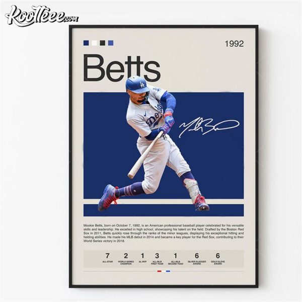 Mookie Betts Los Angeles Dodgers Baseball MLB Poster