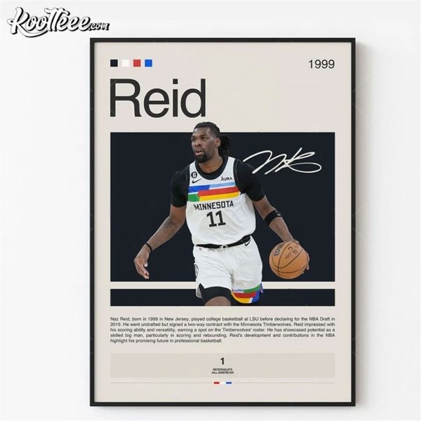 Naz Reid Minnesota Timberwolves NBA Basketball Poster