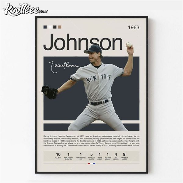 Randy Johnson New York Yankees Baseball Poster