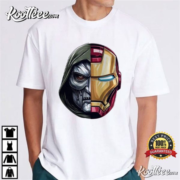 Dr Doom And Iron Man Mask Robert Downey Jr T-Shirt