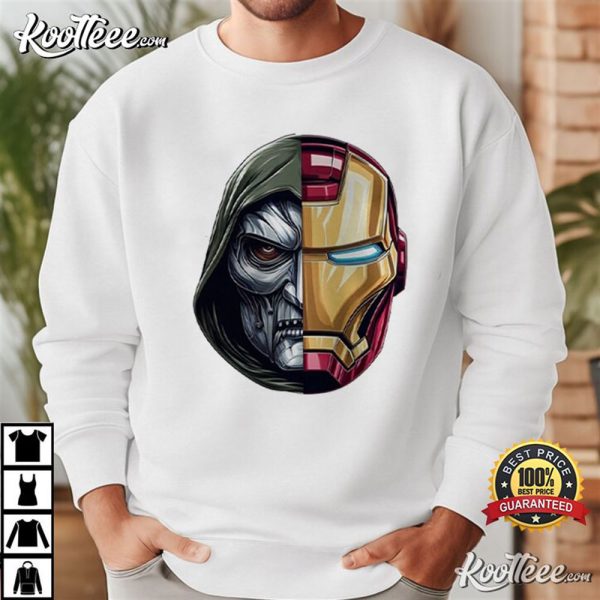 Dr Doom And Iron Man Mask Robert Downey Jr T-Shirt