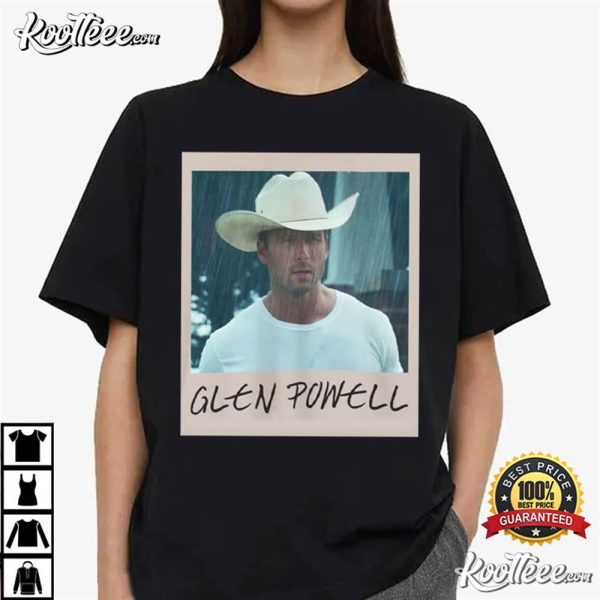 Glen Powell Cowboy Retro Photo T-Shirt