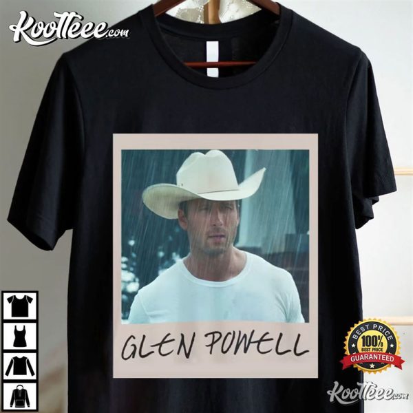 Glen Powell Cowboy Retro Photo T-Shirt